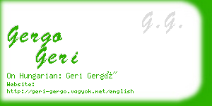 gergo geri business card